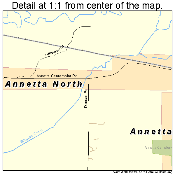 Annetta North, Texas road map detail