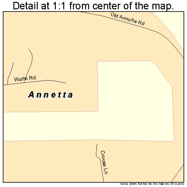 Annetta, Texas road map detail