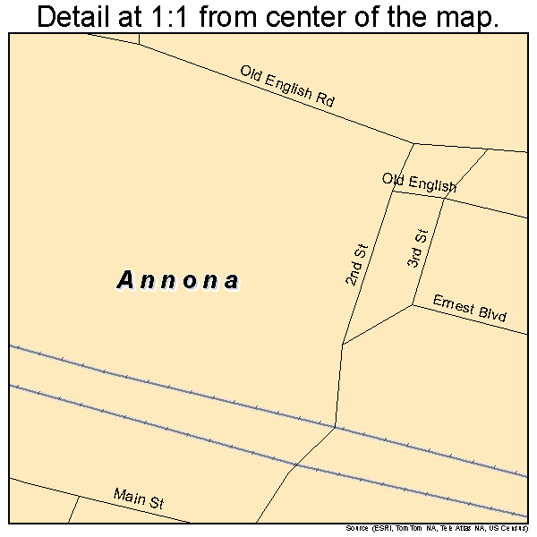 Annona, Texas road map detail