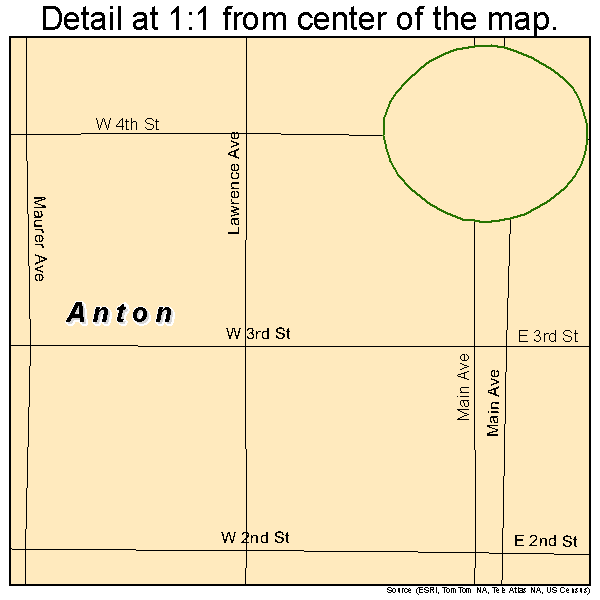 Anton, Texas road map detail