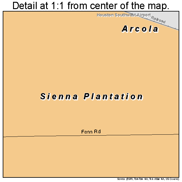 Arcola, Texas road map detail