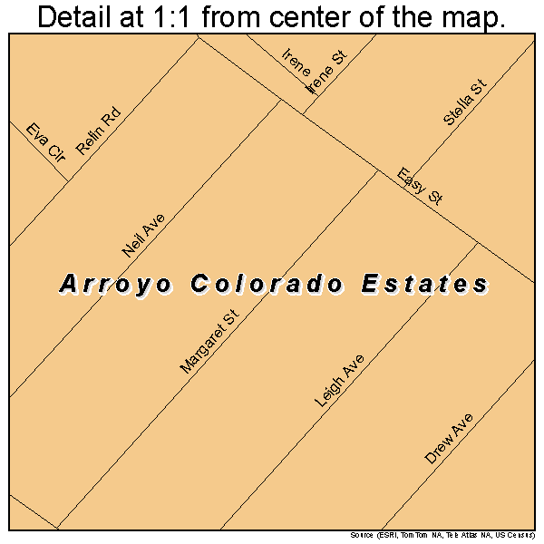 Arroyo Colorado Estates, Texas road map detail