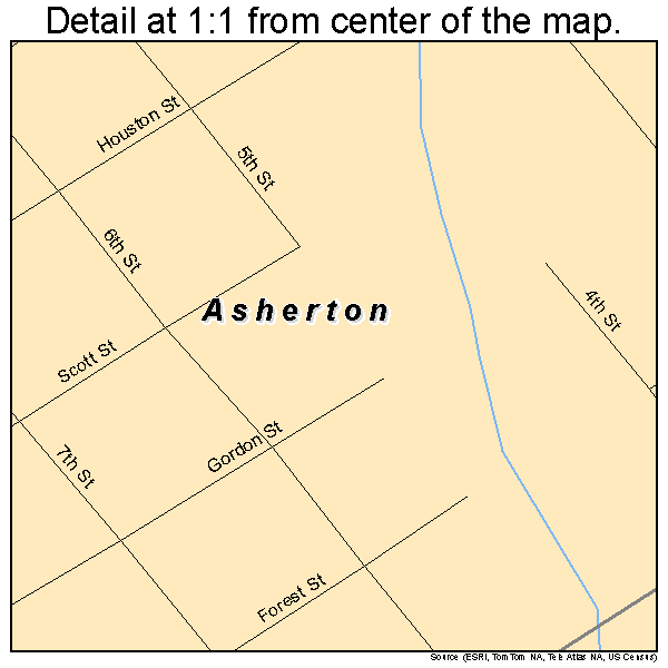 Asherton, Texas road map detail