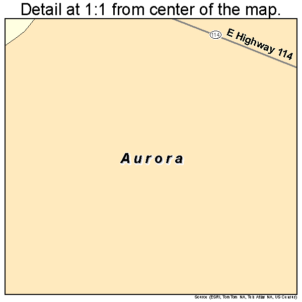 Aurora, Texas road map detail