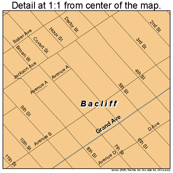 Bacliff, Texas road map detail