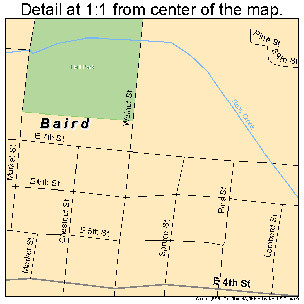 Baird, Texas road map detail