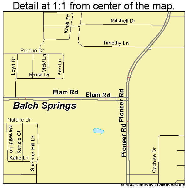 Balch Springs, Texas road map detail