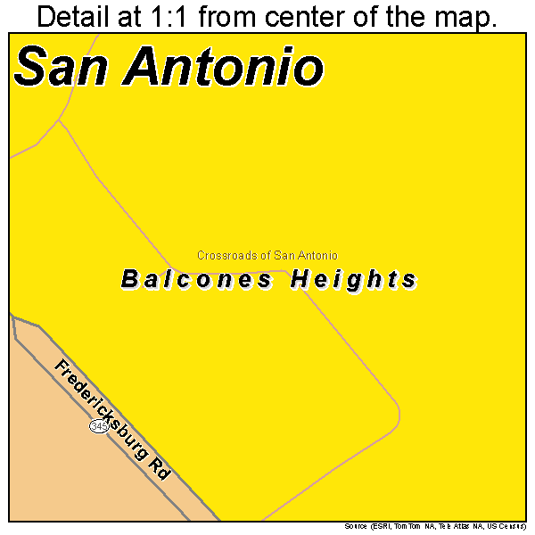 Balcones Heights, Texas road map detail