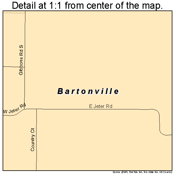 Bartonville, Texas road map detail