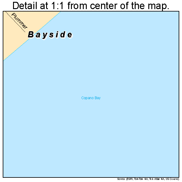 Bayside, Texas road map detail