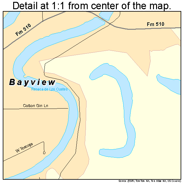 Bayview, Texas road map detail