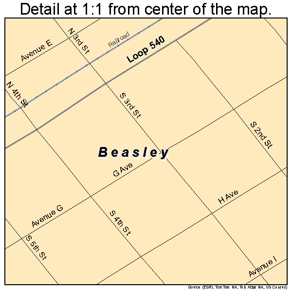 Beasley, Texas road map detail