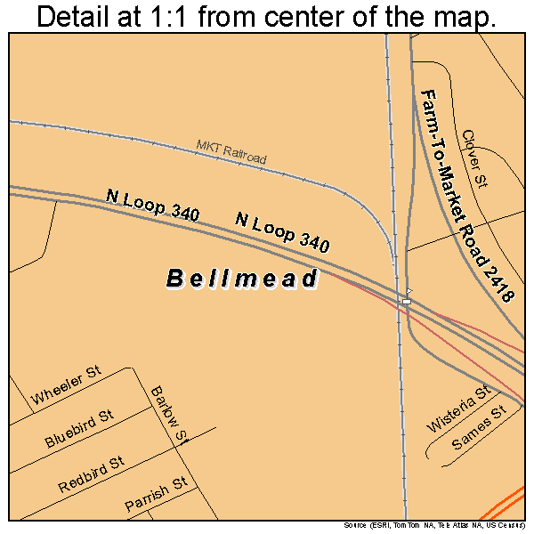 Bellmead, Texas road map detail