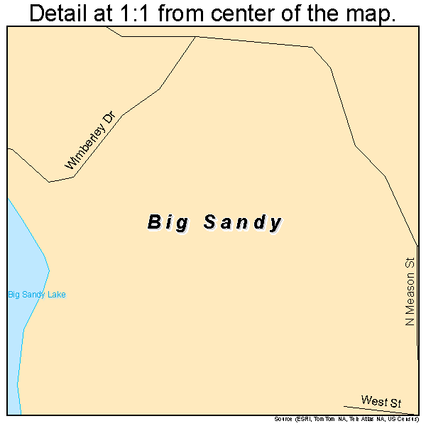 Big Sandy, Texas road map detail