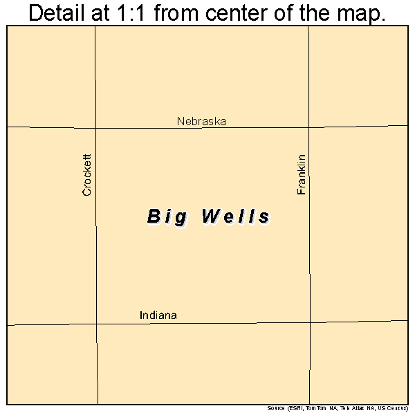 Big Wells, Texas road map detail