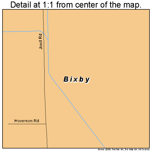 Bixby, Texas road map detail