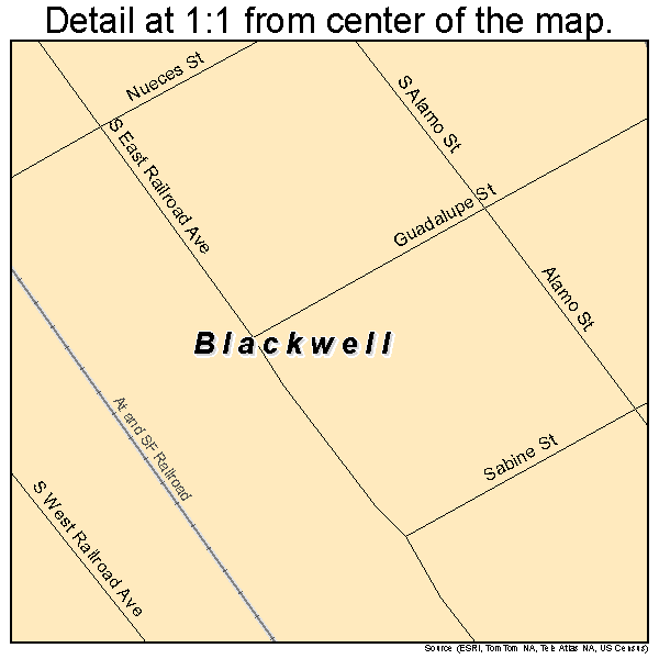 Blackwell, Texas road map detail
