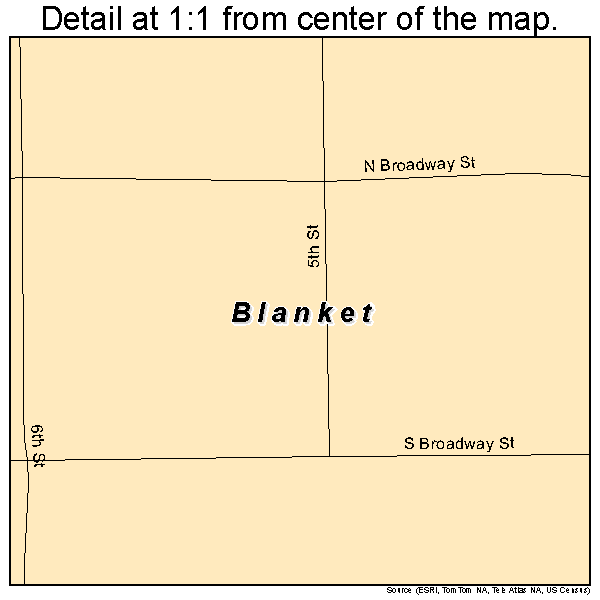 Blanket, Texas road map detail