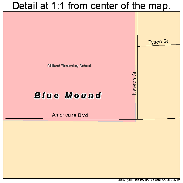 Blue Mound, Texas road map detail