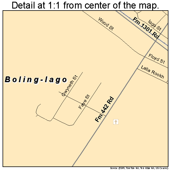 Boling-Iago, Texas road map detail
