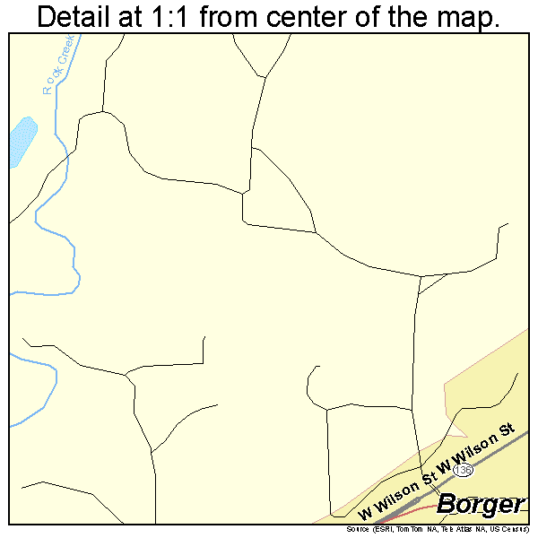 Borger, Texas road map detail