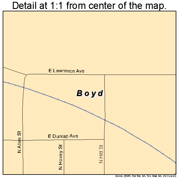 Boyd, Texas road map detail