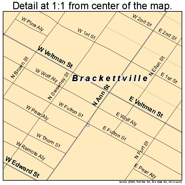 Brackettville, Texas road map detail