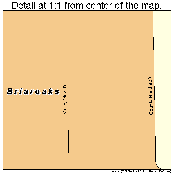 Briaroaks, Texas road map detail