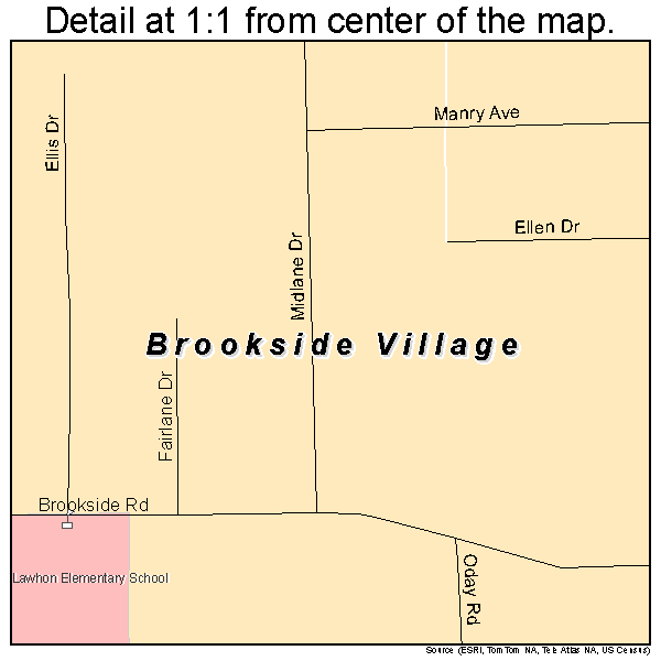 Brookside Village, Texas road map detail