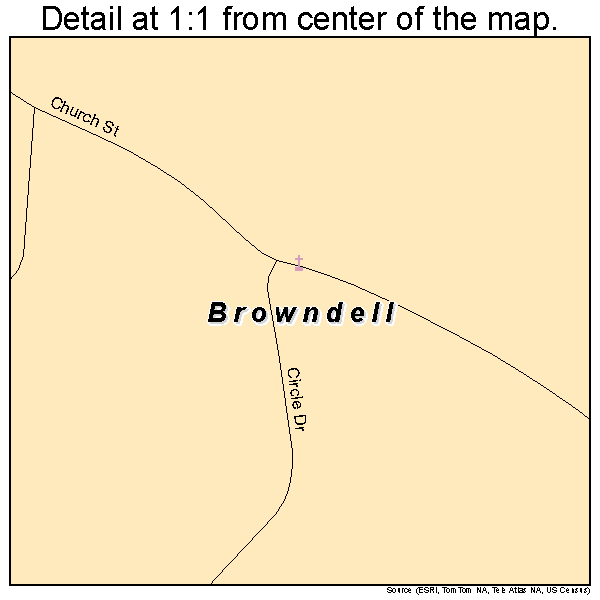 Browndell, Texas road map detail