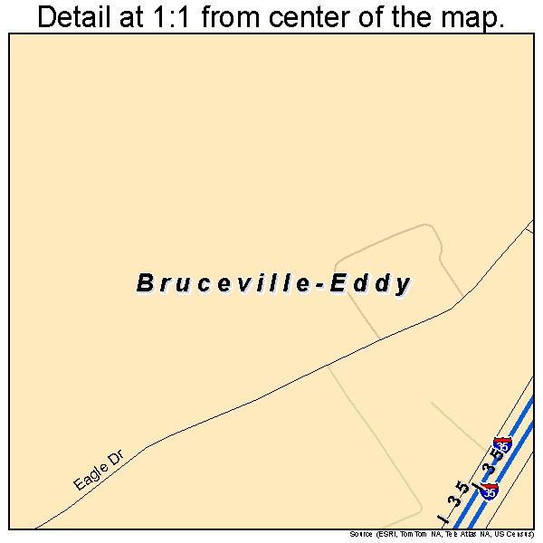 Bruceville-Eddy, Texas road map detail