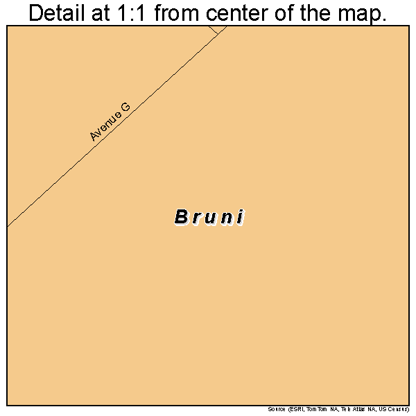 Bruni, Texas road map detail