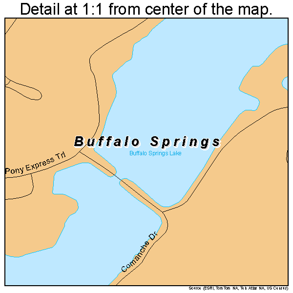 Buffalo Springs, Texas road map detail