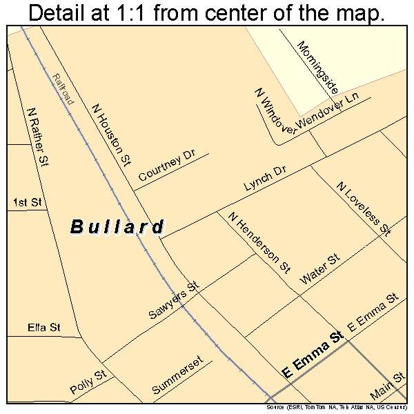 Bullard, Texas road map detail