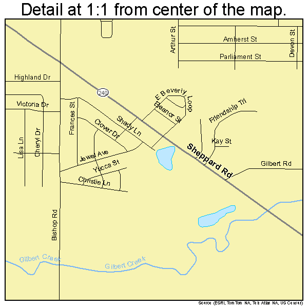 Burkburnett, Texas road map detail