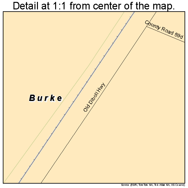 Burke, Texas road map detail