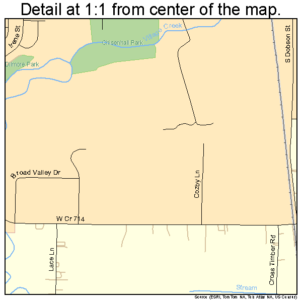 Burleson, Texas road map detail