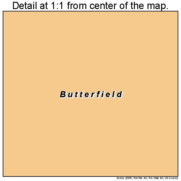 Butterfield, Texas road map detail