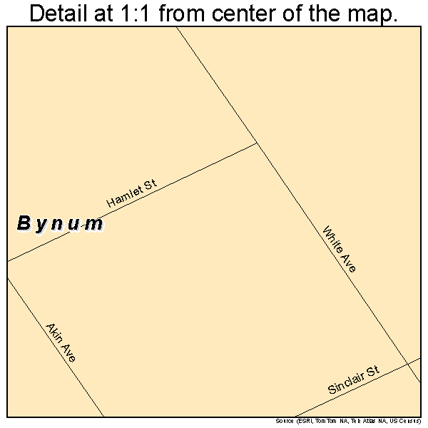 Bynum, Texas road map detail
