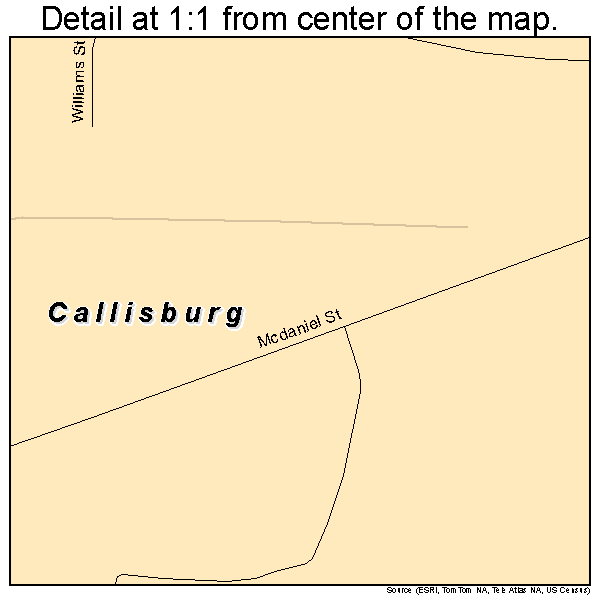 Callisburg, Texas road map detail