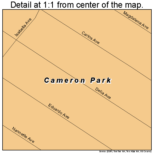 Cameron Park, Texas road map detail