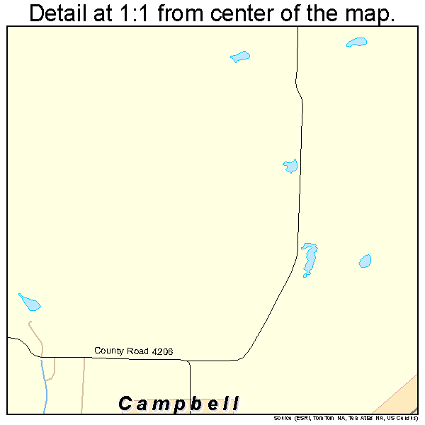 Campbell, Texas road map detail