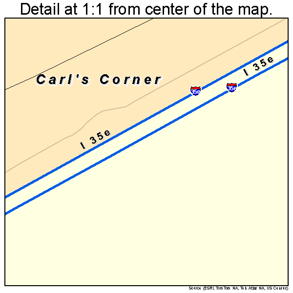 Carl's Corner, Texas road map detail