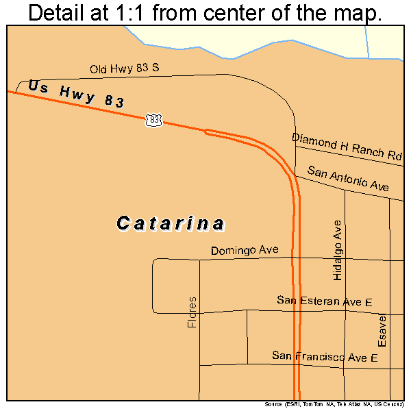 Catarina, Texas road map detail