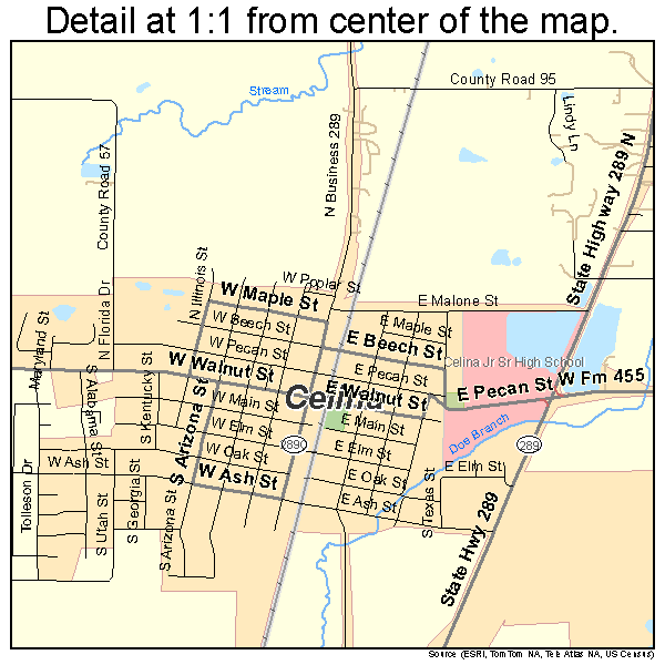 Celina, Texas road map detail