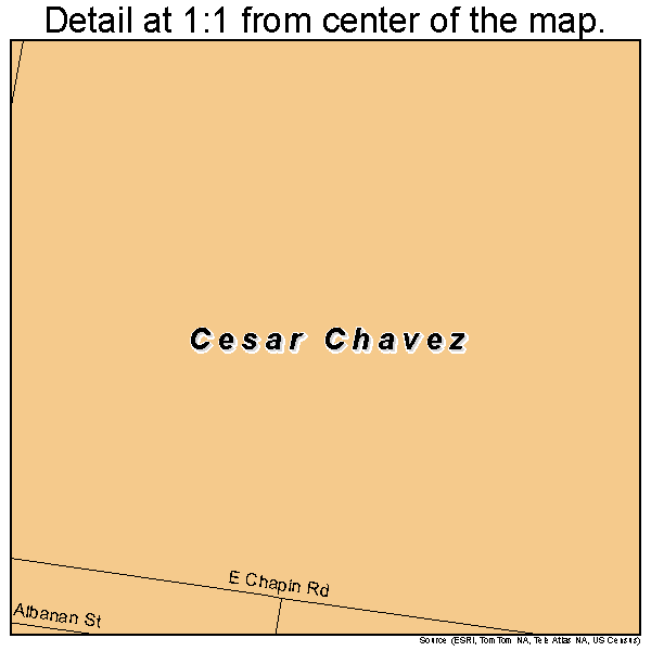 Cesar Chavez, Texas road map detail