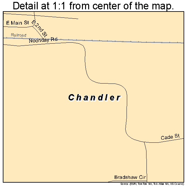 Chandler, Texas road map detail