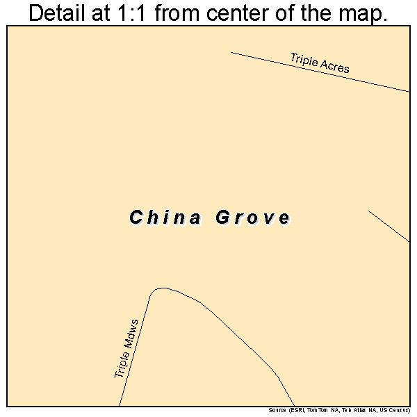 China Grove, Texas road map detail