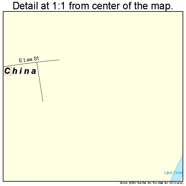 China, Texas road map detail