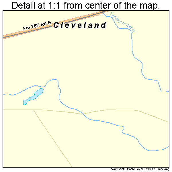 Cleveland, Texas road map detail